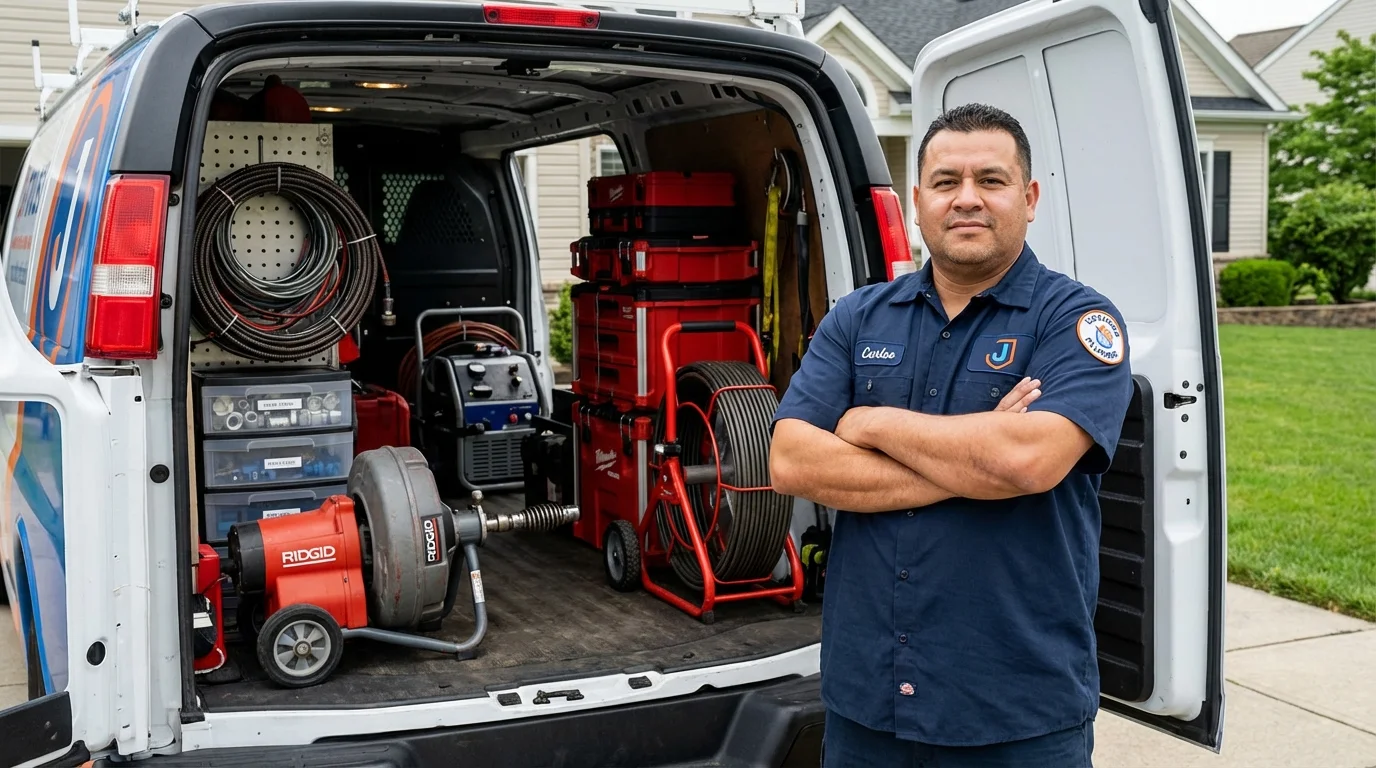 Professional drain cleaning equipment and Johns Plumbing LLC plumber in Murphy